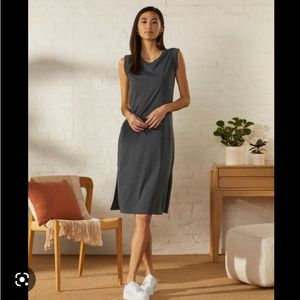 UpWest Cap-Sleeve Midi Dress Grey